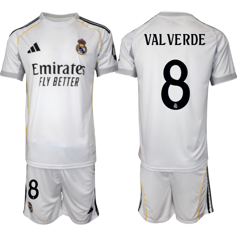 Men 2025-2026 Club Real Madrid home White #8 Soccer Jerseys->real madrid jersey->Soccer Club Jersey